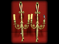 Grande paire d'appliques de style LXVI époque XIXème en bronze doré
