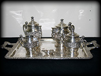 Service à thé en métal argenté Rococo