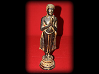 Statue en bronze doré et laquée "le Siam" XVIII/XIXème